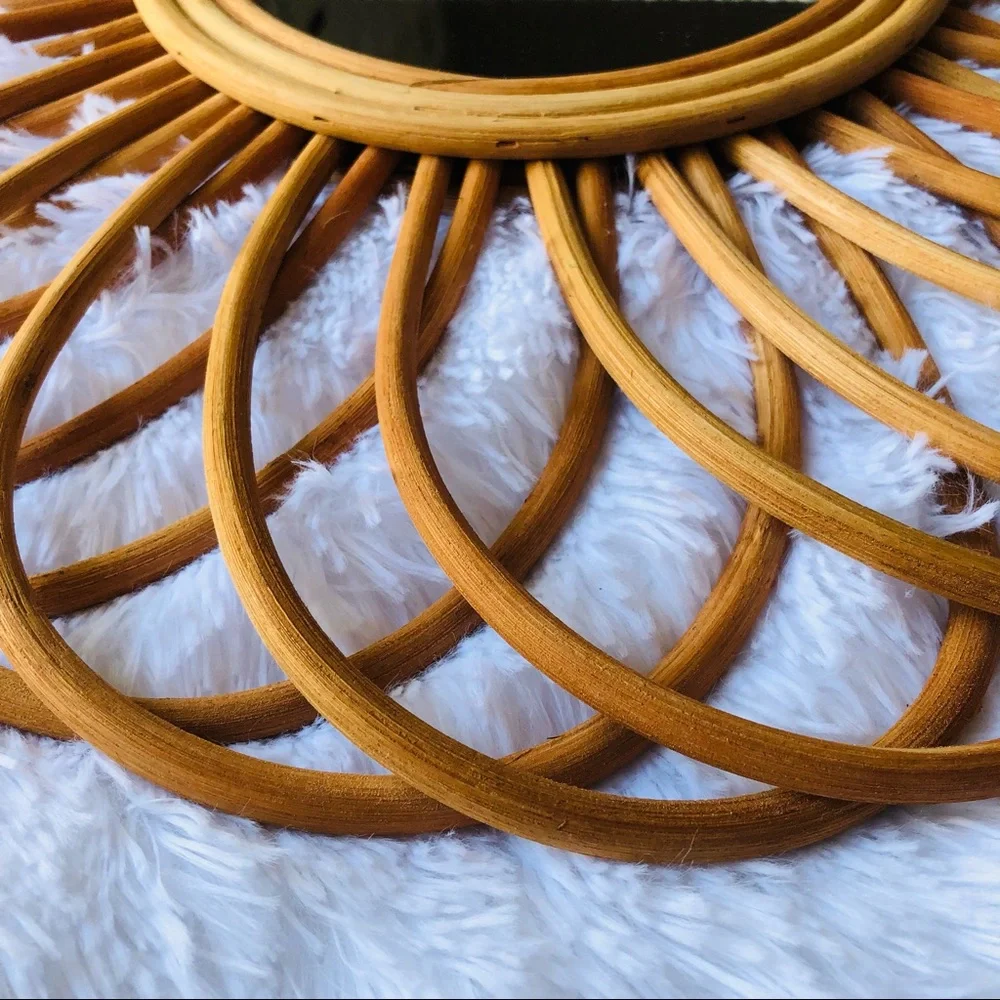 Large Round Rattan Mirror 22.5”